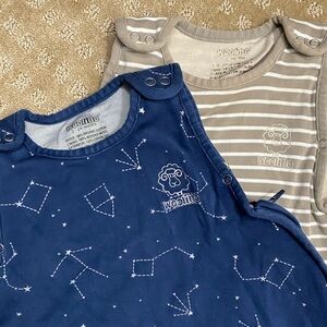 2 Woolino Merino Wool Sleep Sacks Bags GUC 2-24 months blue gray